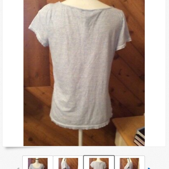 LRL RALPH LAUREN JEANS CO Blue White Tee TOP M - Picture 3 of 9